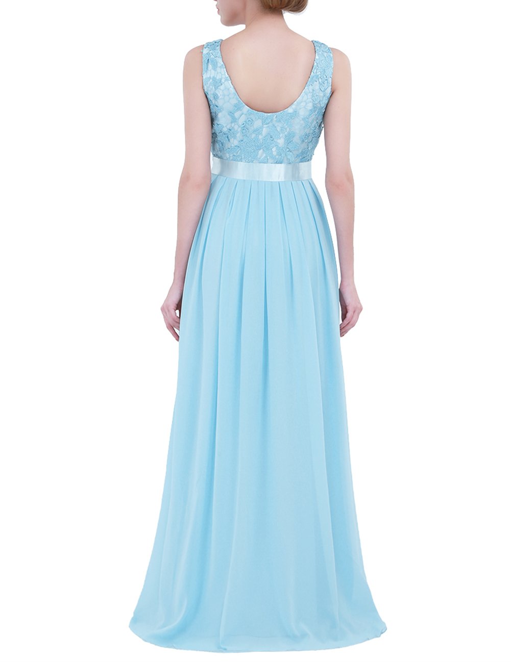 Elegant Floral Lace Chiffon Long Dress for Women - Wedding, Bridesmaid, Prom & Evening Gowns | Perfect for Formal Events, Parties & Special Occasions