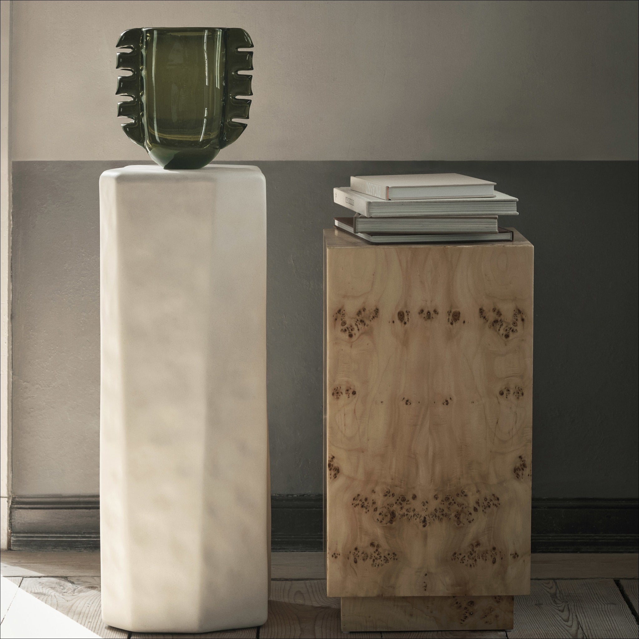 FERM LIVING Staffa Pedestal in Ivory - Modern Minimalist Home Decor for Living Room, Bedroom or Office Display
