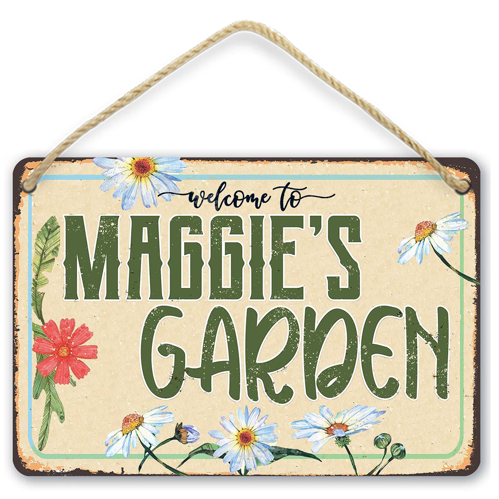 Personalized Wooden Garden Sign - Custom Welcome Plaque with Family Name for Outdoor Lawn, Farmhouse & Garden Decor - Perfect Gift for Gardeners, Farmers & Homeowners - Ideal for Patio, Backyard & Front Yard Decorations
