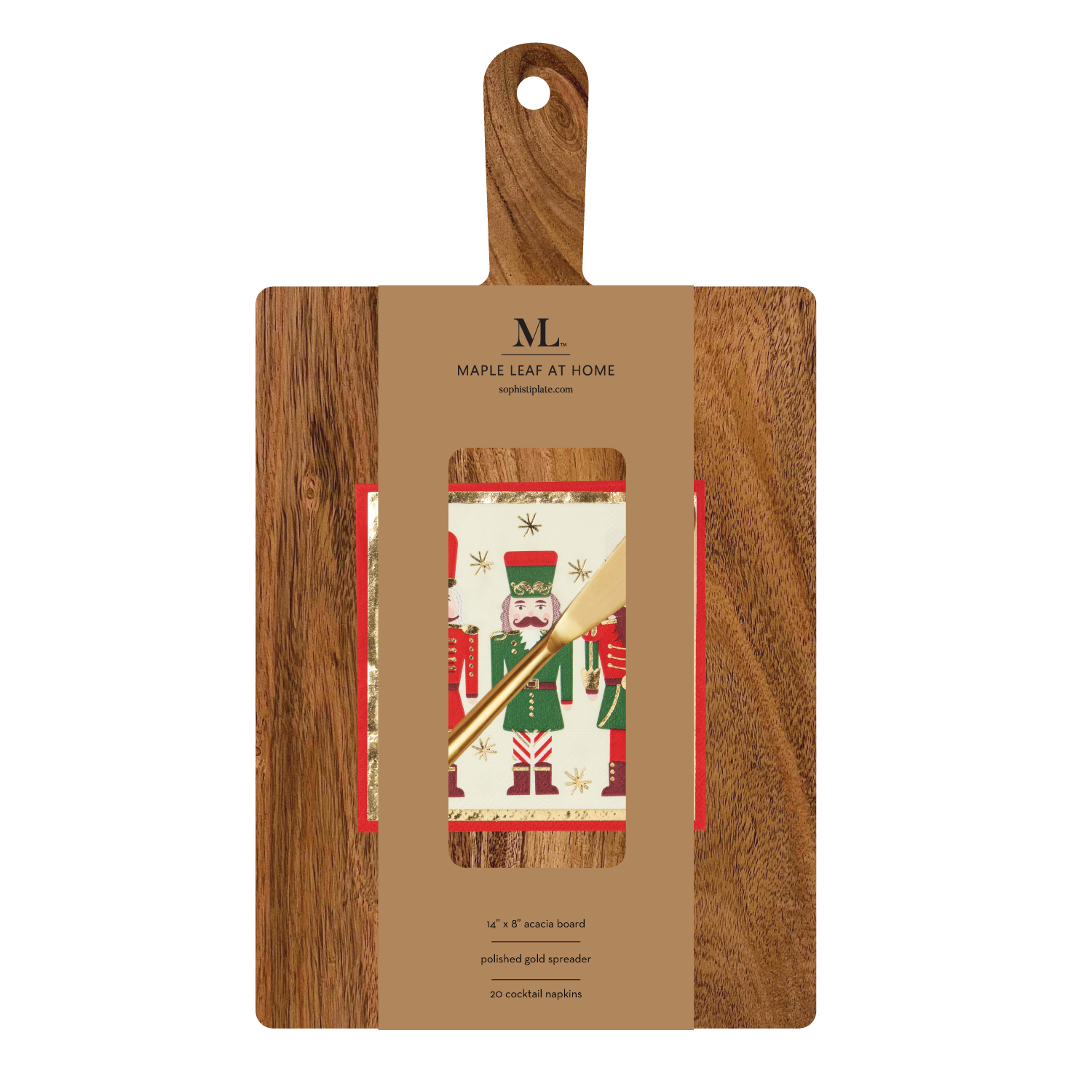 14 x 8 Inch Wooden Nutcracker Christmas Board Gift Kit - Holiday Home Decor & Festive Party Supplies for Xmas Tree Decorations, Mantel Displays & Seasonal Gifting