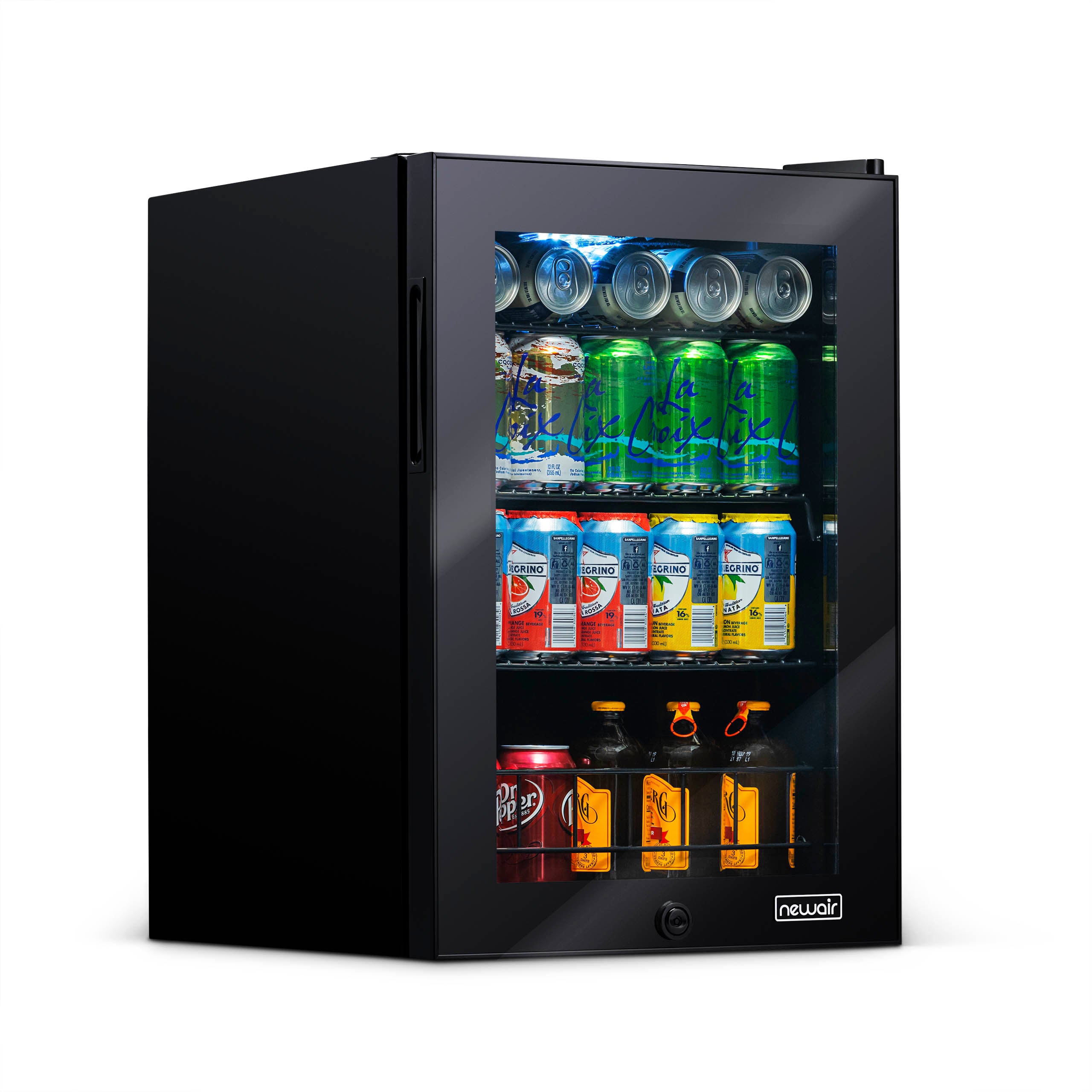 Newair® 90 Can Freestanding Black Beverage Refrigerator - Compact Drink Cooler for Home, Office, or Bar - Perfect for Soda, Beer, and Wine Storage