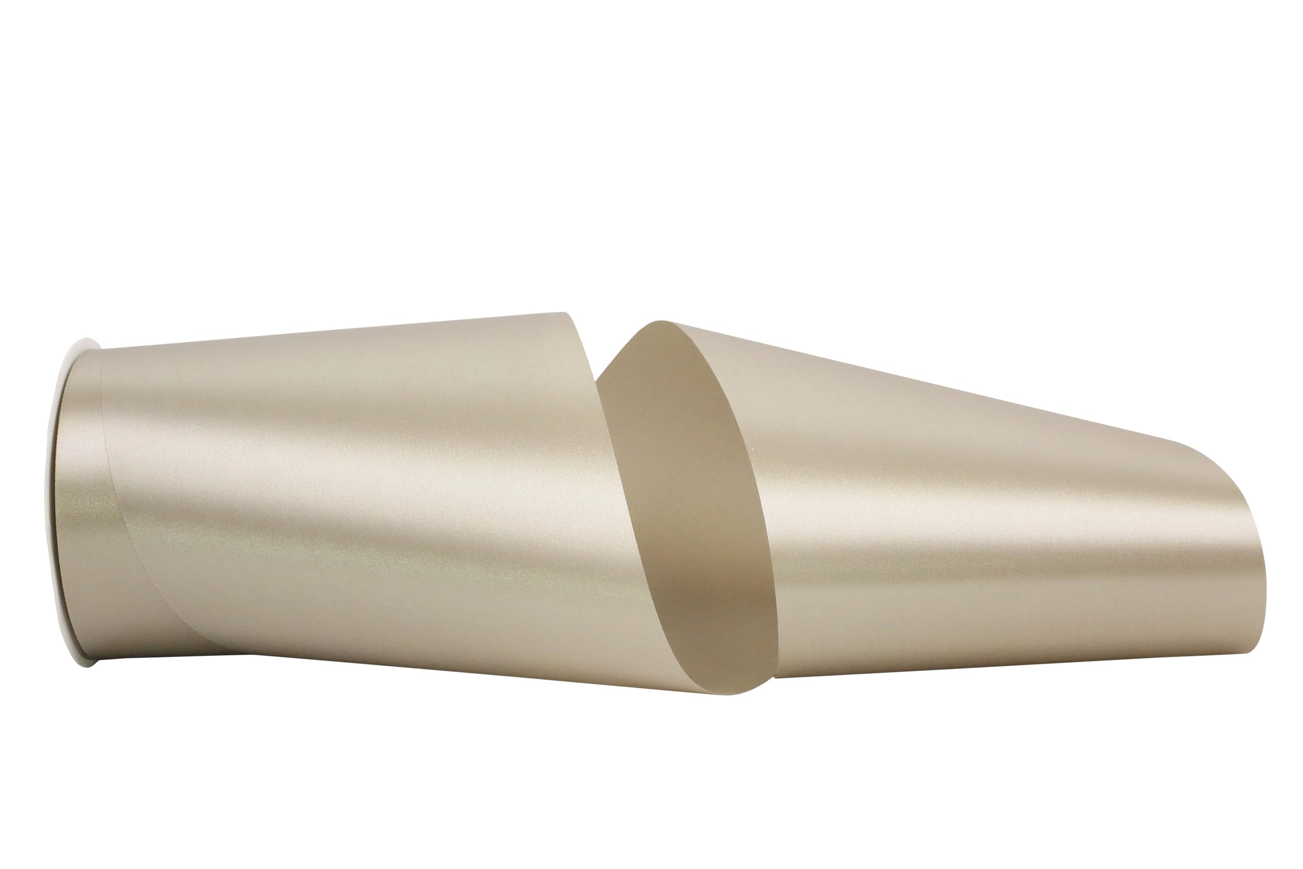 Reliant Ribbon Single Face Satin Allure SFS Ribbon - 6 Inch x 50 Yards, Platinum - Perfect for Gift Wrapping, Wedding Decorations & Craft Projects