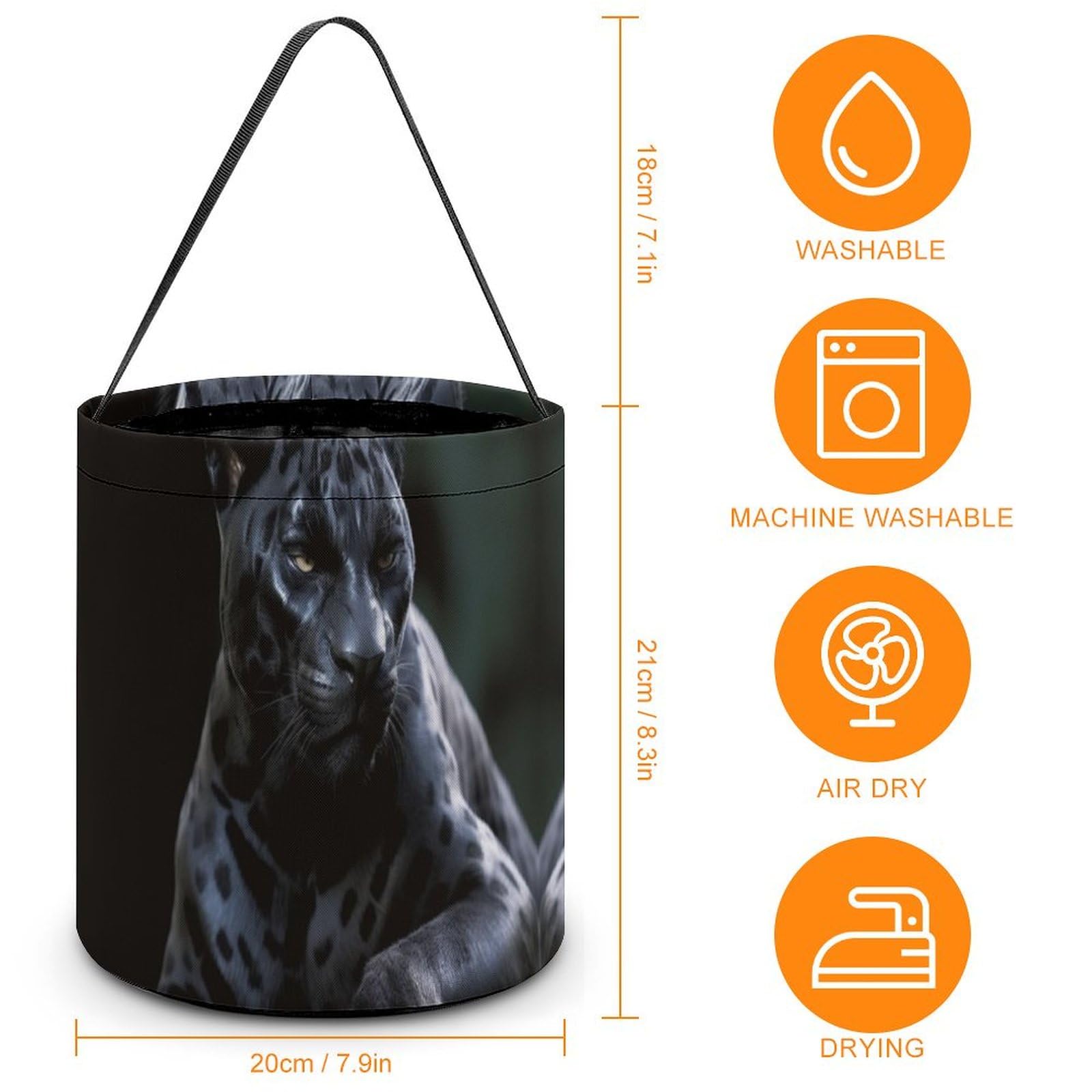 Halloween Tote Bags - Large Trick or Treat Bags for Kids & Adults, Black Panther Themed Candy Bucket for Halloween Parties & Trick-or-Treating