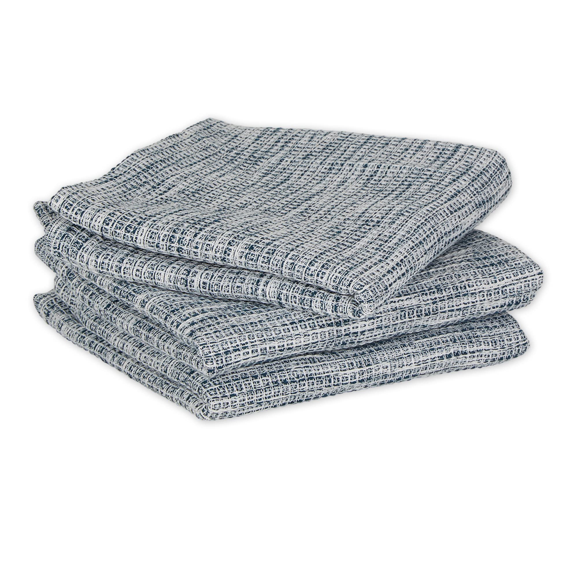 DII Recycled Cotton Absorbent Waffle Dish Towel Set - Teal Green, 20x30 Inches, 3-Piece Eco-Friendly Kitchen Towels for Drying Dishes, Cleaning Countertops & Stylish Home Decor