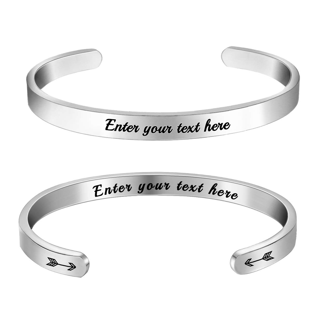 Adjustable Engraved Cuff Bangle Bracelets for Women - Personalized Inspirational Gift for Birthday, Anniversary & Friendship - Perfect for Everyday Wear & Special Occasions