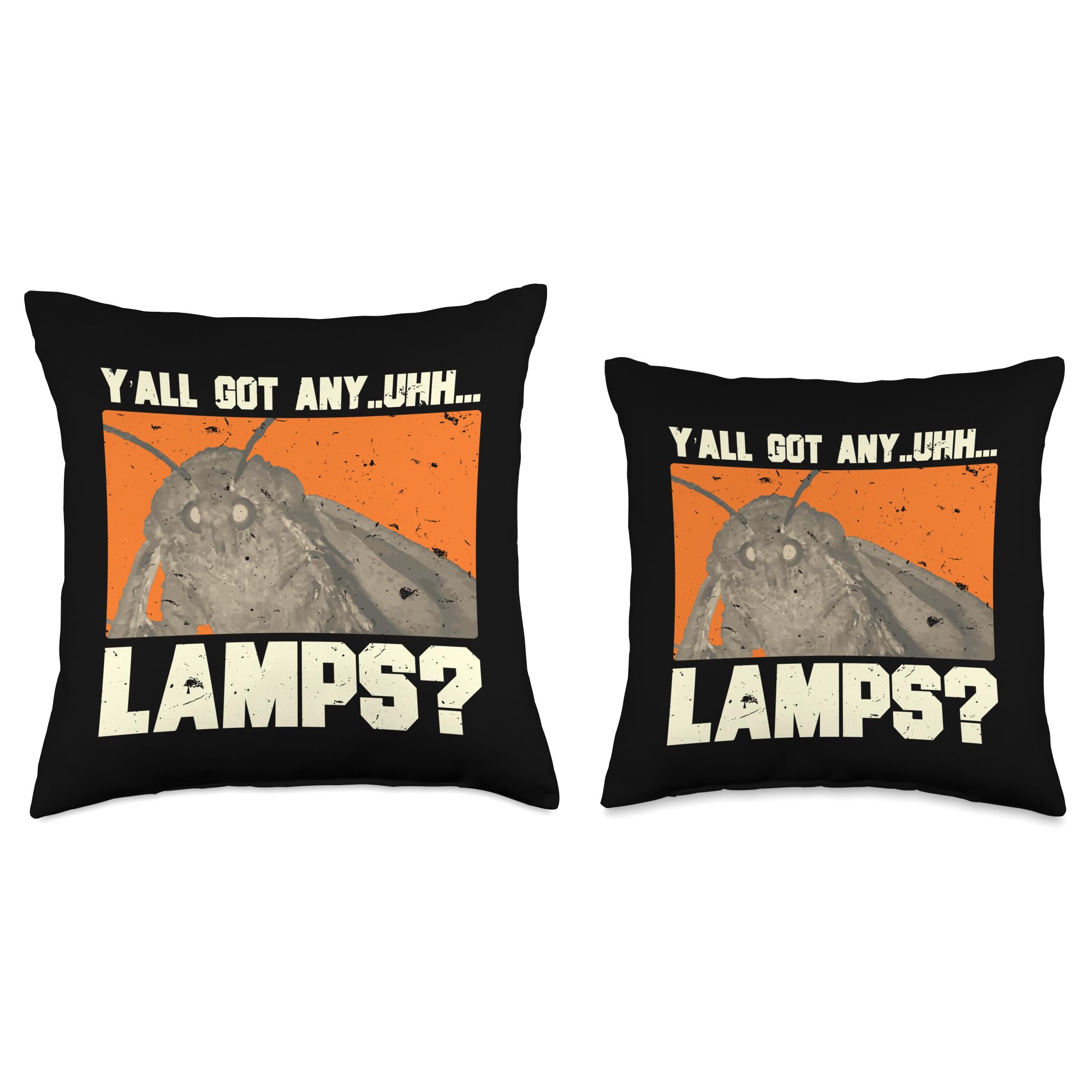 Funny Moths Meme Throw Pillow - 'Y'all Got Any Lamps?' Humorous Home Decor for Living Room, Bedroom & Office