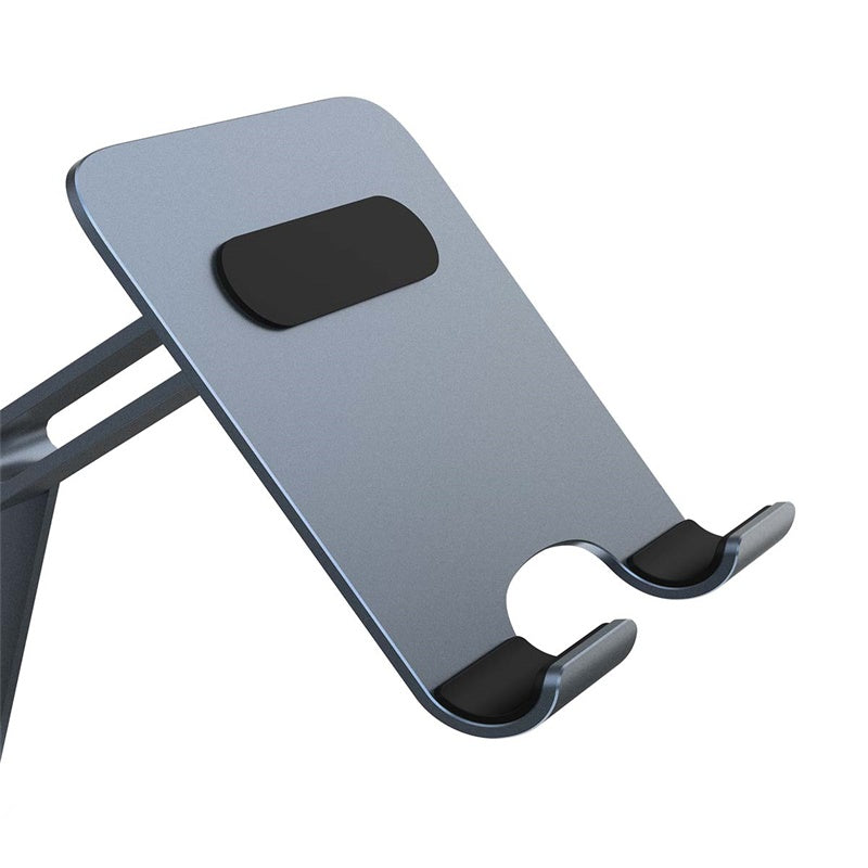 Baseus Metal Biaxial Foldable Tablet Stand for iPad - Adjustable Desktop Holder for Reading, Watching & Working (Grey)