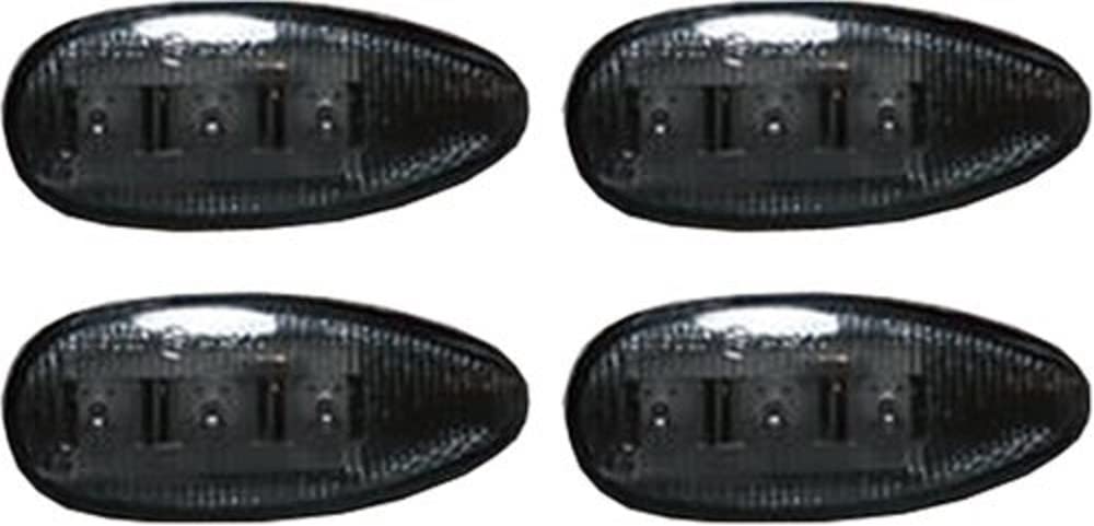 Recon 264133BK LED Fender Lights for 1999-2007 Chevy Silverado & GMC Sierra Dually Trucks - 4 Piece Set with Smoke Lens and Black Trim - Perfect for Off-Roading & Night Driving