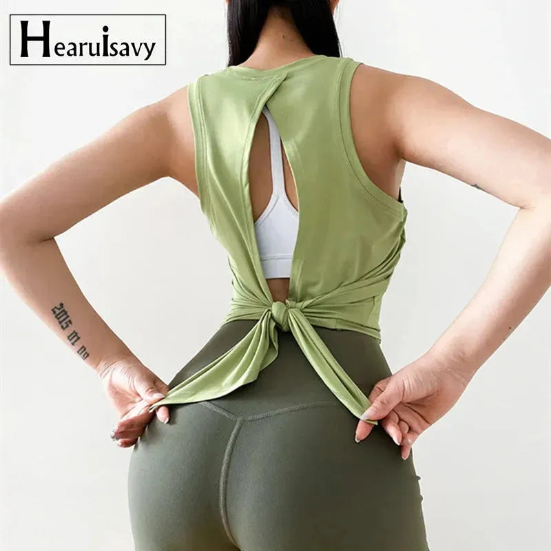 2024 Women's Sleeveless Running Vest - Breathable Summer Workout Top for Jogging, Gym, Yoga & Fitness - Lightweight Moisture-Wicking Activewear with Fashionable Back Design for Outdoor Sports & Daily Wear