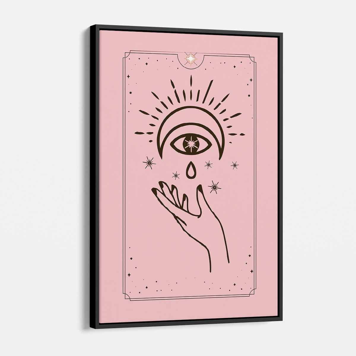 Vintage Pink Tarot Wall Art Canvas Print - Mystical Decor for Home, Bedroom, or Office - Perfect for Tarot Lovers & Spiritual Spaces