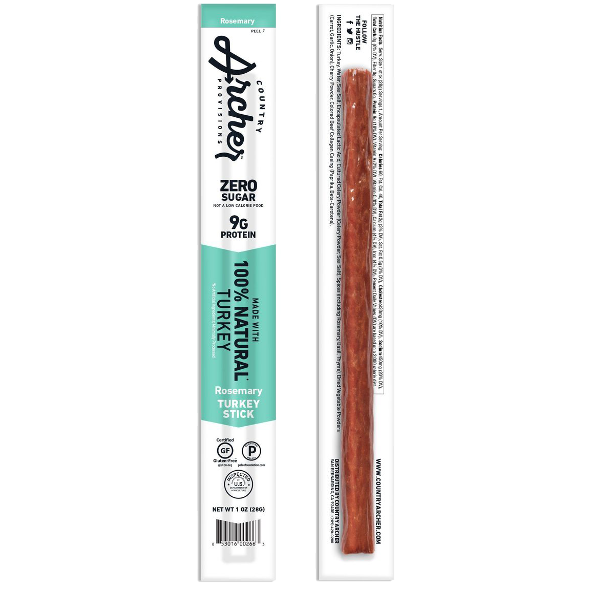 Country Archer Grass-Fed Beef Jerky Sticks, 1 oz - High Protein Snack for Hiking, Camping & On-the-Go Nutrition | Keto & Paleo Friendly