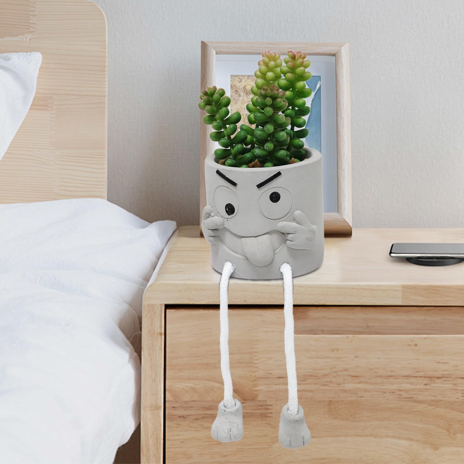 2PCS Artificial Succulent Plants - Mini Fake Plants for Home, Office & Bathroom Decor - Cute Faux Plants for Windowsill, Desk & Shelf Decor - Perfect for Indoor Greenery & Gift Giving