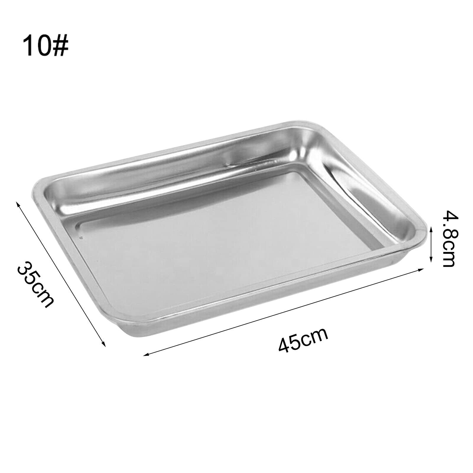 BaoST Stainless Steel Rectangular Toaster Oven Pan - Nonstick Baking Tray for Grilling Fish, Cookies & More - Durable Cookie Sheet & Baking Sheet (4-Pack) - Perfect for Kitchen, Camping & Outdoor Cooking