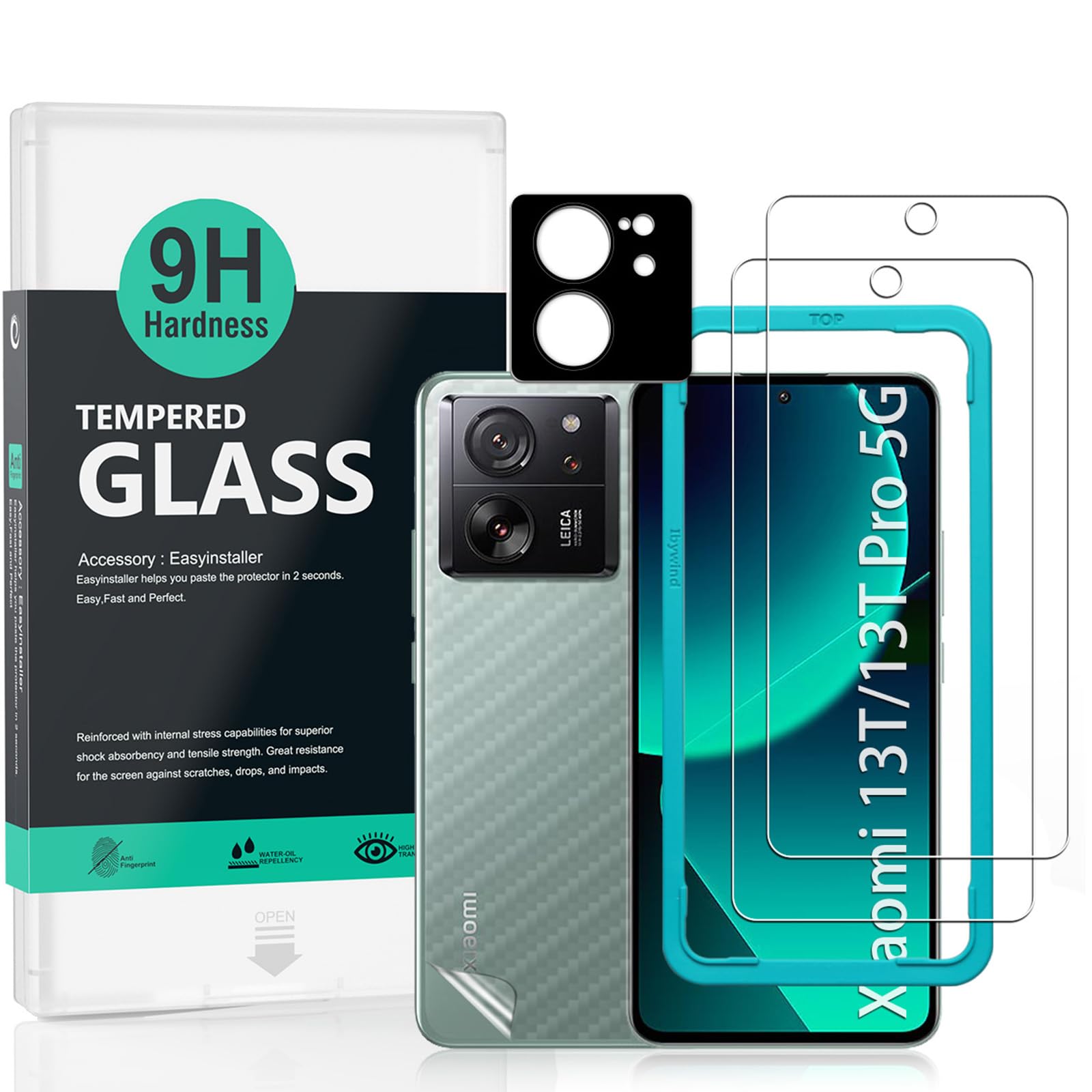 Ibywind 2 Pack Tempered Glass Screen Protector for Xiaomi 13T/13T Pro 5G 6.67