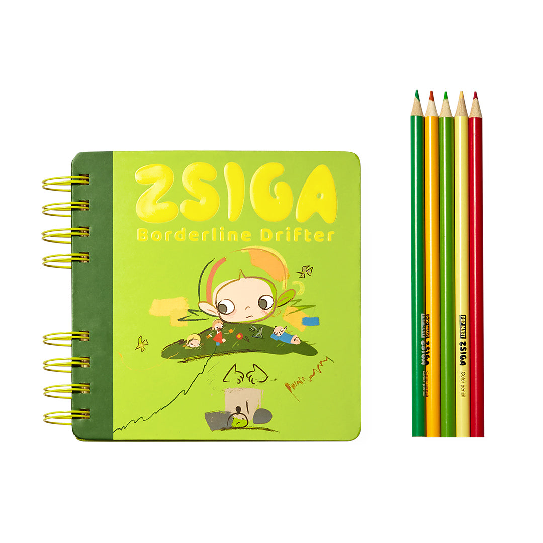 POP MART Zsiga Borderline Drifter Series Pocket Notebook - Cute Collectible Mini Journal for Writing, Sketching & Note Taking - Perfect for School, Office & Travel Use