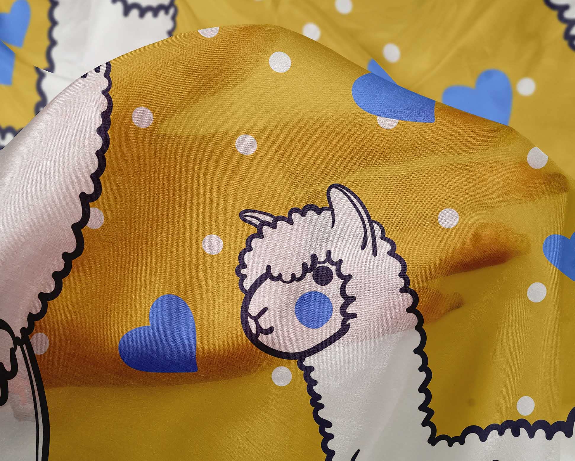 Premium 100% Silk Tabby Yellow Fabric - Soft Sheep Nursery Decor Material for Sewing & Crafts - 42 Inch Wide Printed Fabric by The Yard - Perfect for Baby Blankets, Curtains & DIY Home Decor Projects