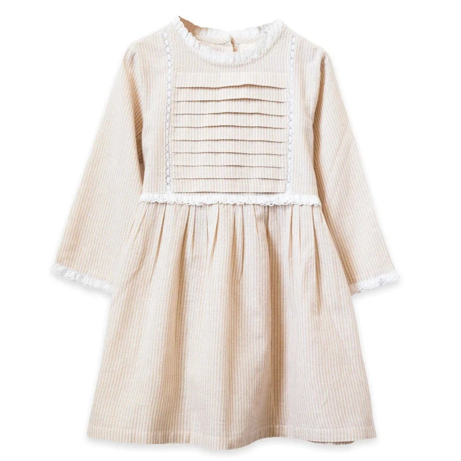 Beet World Lulu Dress in Oatmeal Stripe - Stylish Casual Summer Dress for Women, Perfect for Beach Outings, Brunch Dates & Vacation Wear