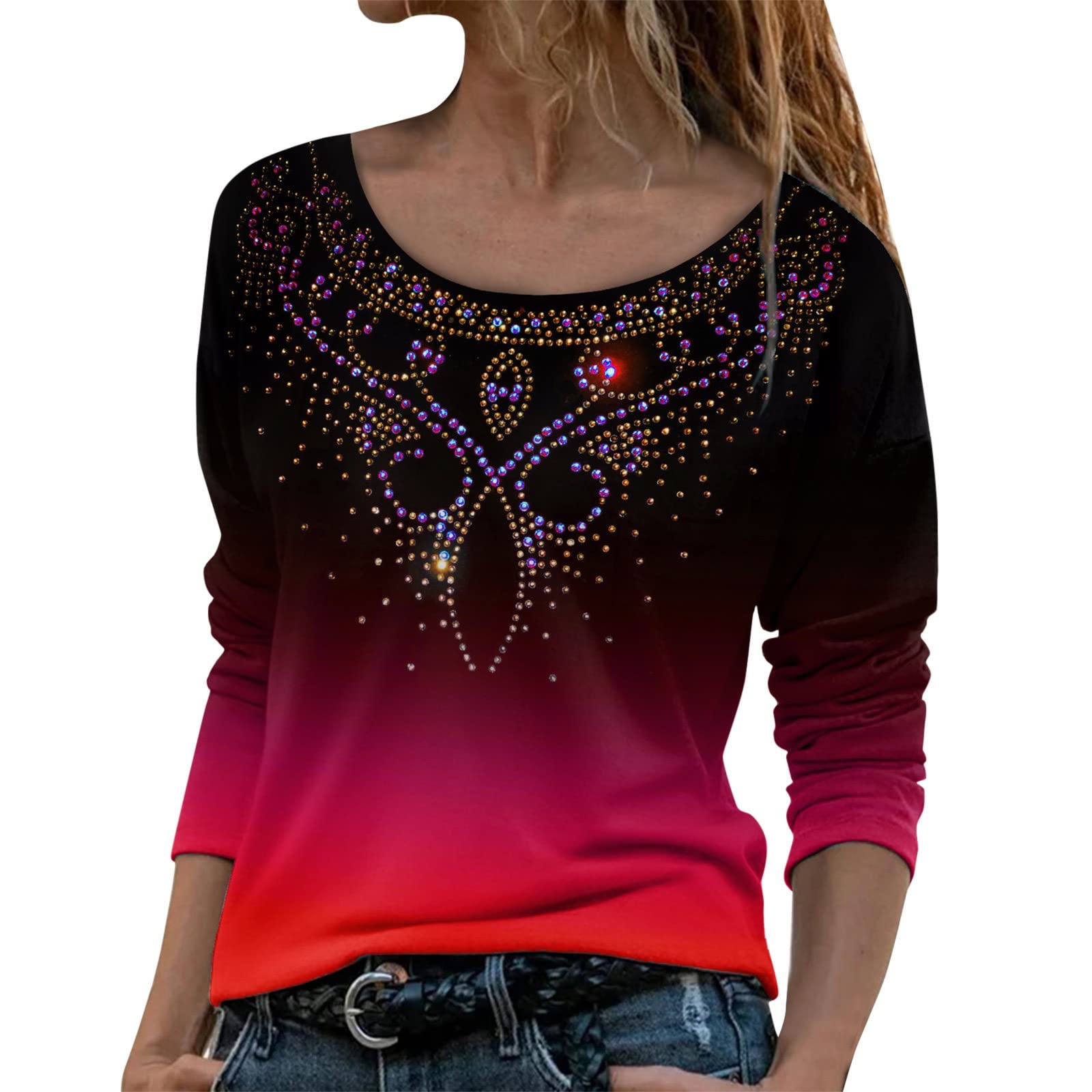 Stylish Floral Print Long Sleeve Blouse for Women - Elegant Casual & Workout Top - Perfect for Office, Date Night & Yoga Sessions
