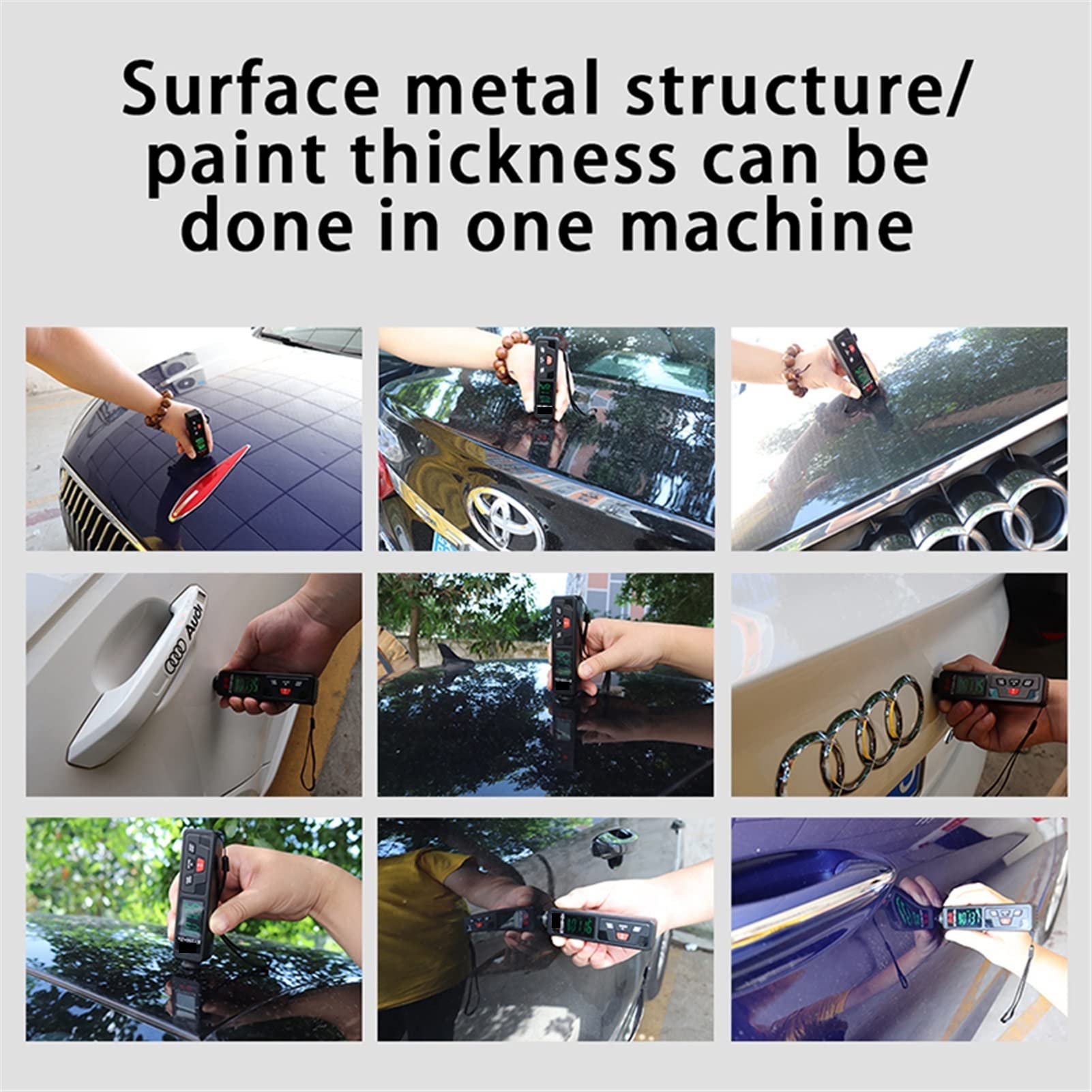 KIRANDY ET330+Zn Car Paint Thickness Gauge - 0-1500um Digital Coating Thickness Meter for Metal, Electroplate & Auto Body (Fe/NFe) - Black-Green - Perfect for Automotive Repair, Quality Control & Industrial Applications