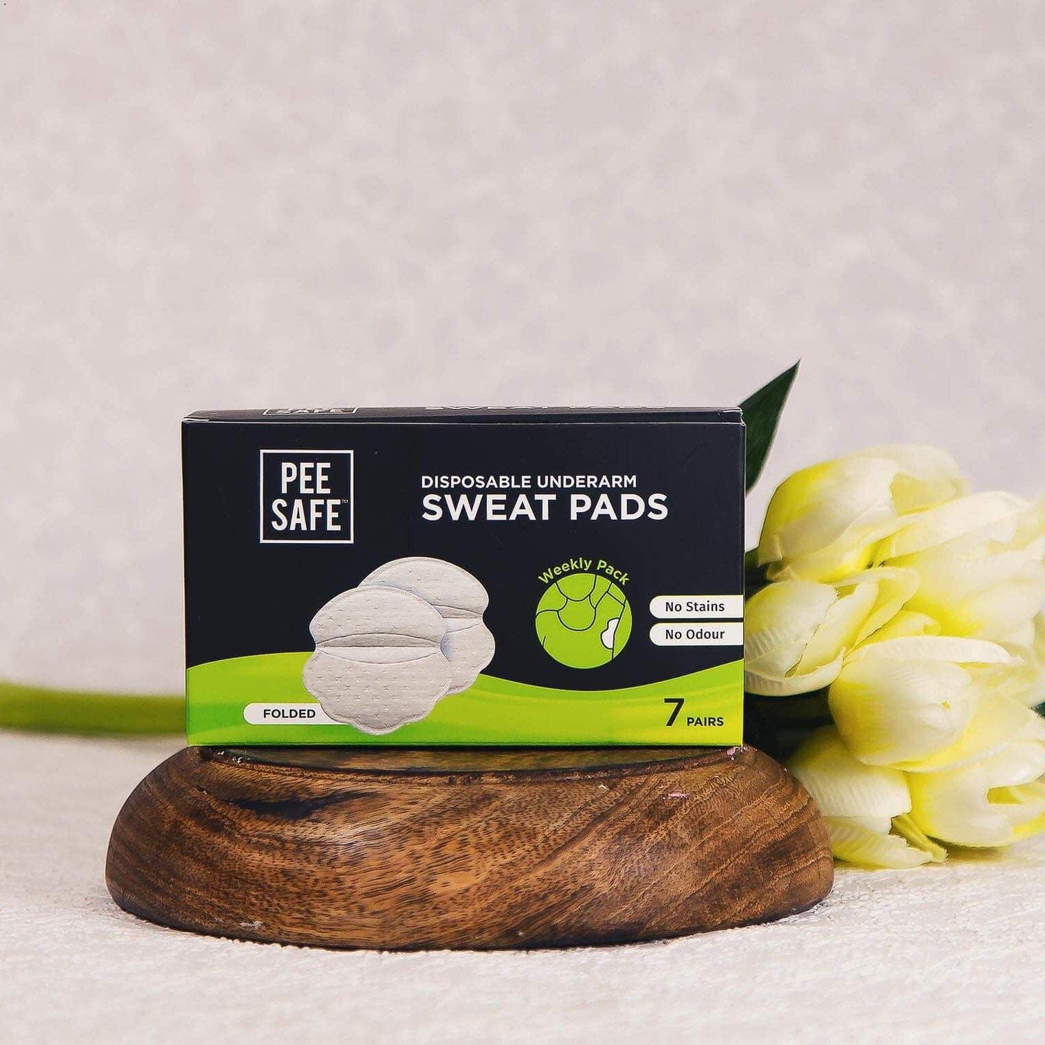 1. Pee Safe Disposable Underarm Sweat Pads - Folded & Straight | 14 Pads Per Pack | Odor & Stain Protection | For Men & Women | Gym, Office & Daily Use   2. Pee Safe Disposable Armpit Sweat Pads - Folded/Straight Cut | 14 Count | Anti-Stain & Odor Control | Comfortable & Breathable | Perfect for Workouts, Business Attire & Hot Weather