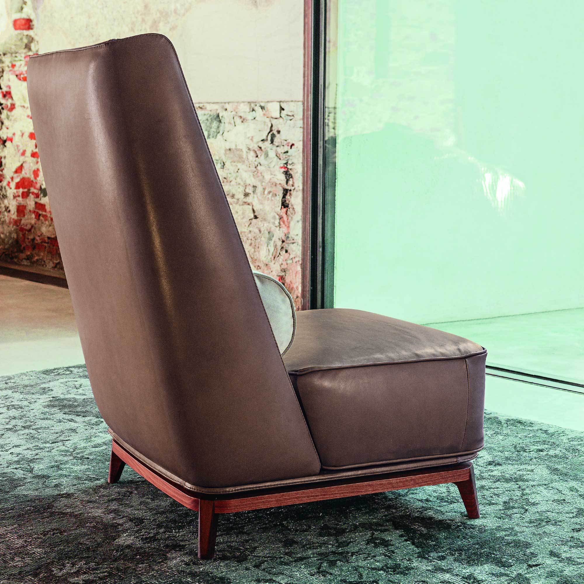 430 Opera Lounge Chair - Modern Accent Chair for Living Room, Bedroom & Office - Comfortable Upholstered Armchair with Wooden Legs - Perfect for Relaxing, Reading & Decorating