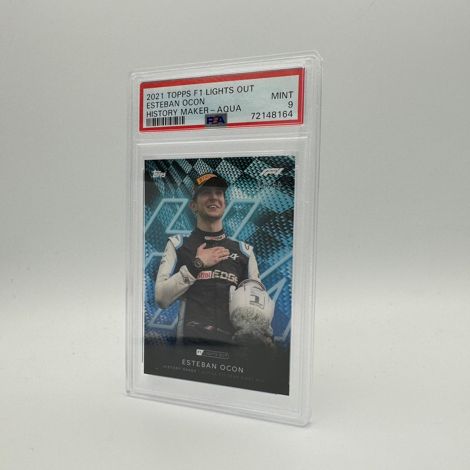 PSA 9 34/50 Esteban Ocon History Maker Autographed Racing Card - Rare Collectible for Formula 1 Fans & Sports Memorabilia Enthusiasts (Perfect for Display, Investment, or Gift Giving)