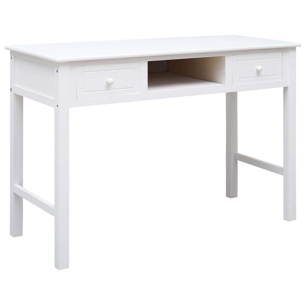 FAMIROSA White Wood Writing Desk 43.3