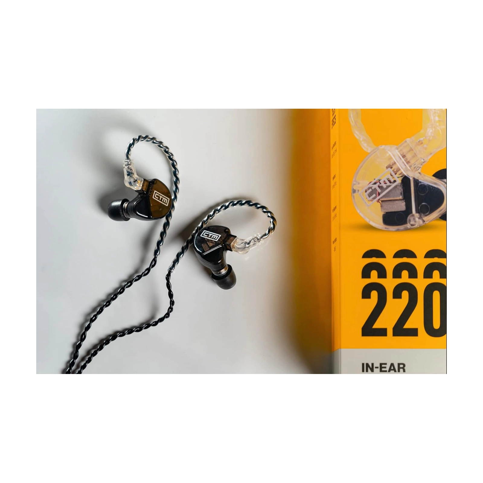 CTM CE220 Dual Driver In-Ear Monitor Headphones - High Fidelity Sound for Musicians, Audiophiles & Gaming - Perfect for Live Performances, Studio Recording & Travel