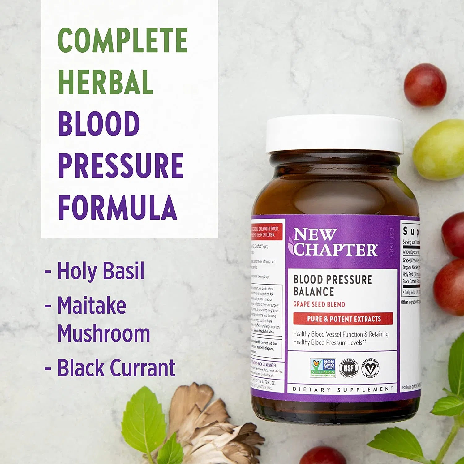 New Chapter Blood Pressure Balance Supplement - Natural Support for Healthy Blood Pressure Levels - Perfect for Daily Wellness & Heart Health