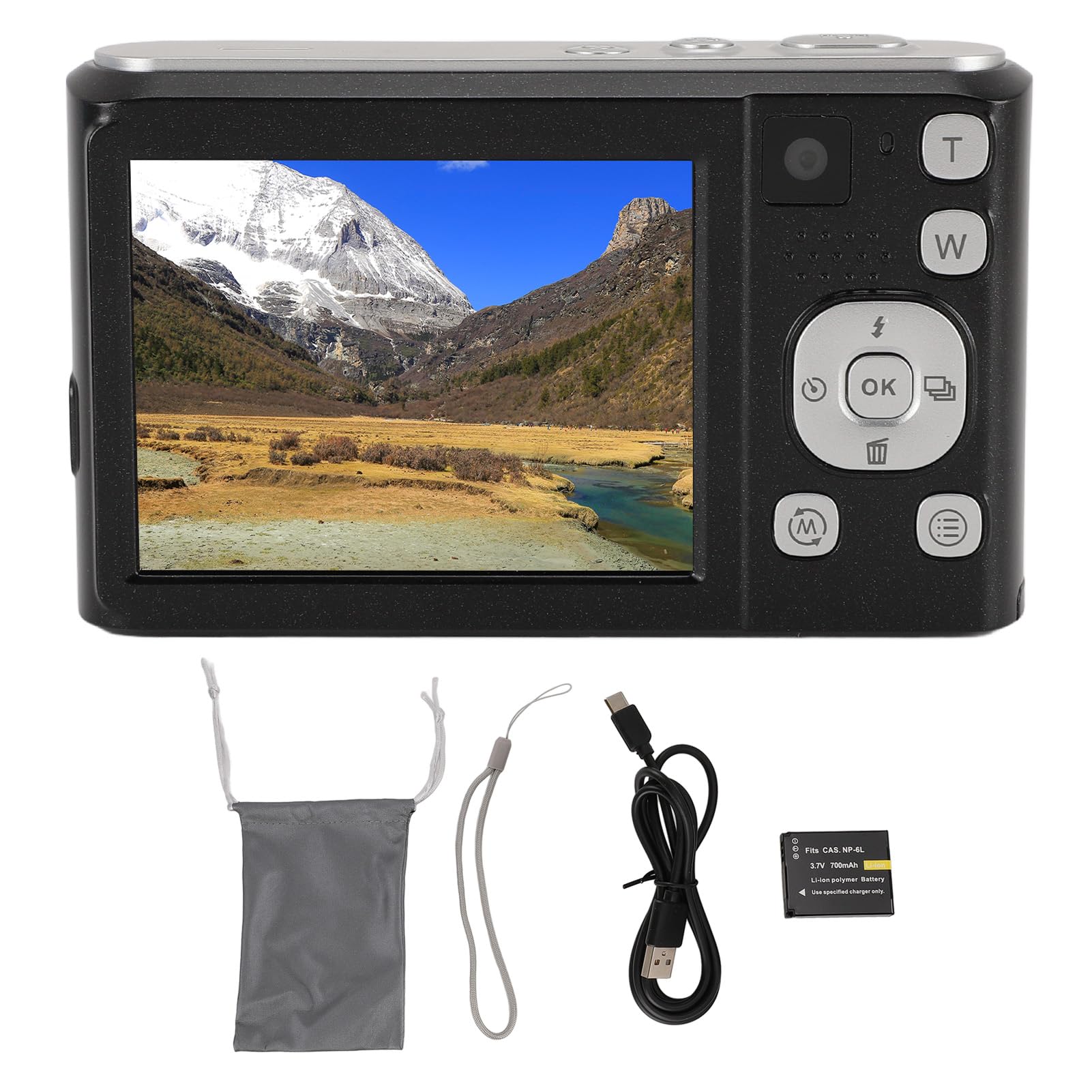 Best Digital Camera for Travel - Compact & Portable Dual Camera for Camping, Hiking & Outdoor Adventures (Black) - Perfect for Vlogging & Photography