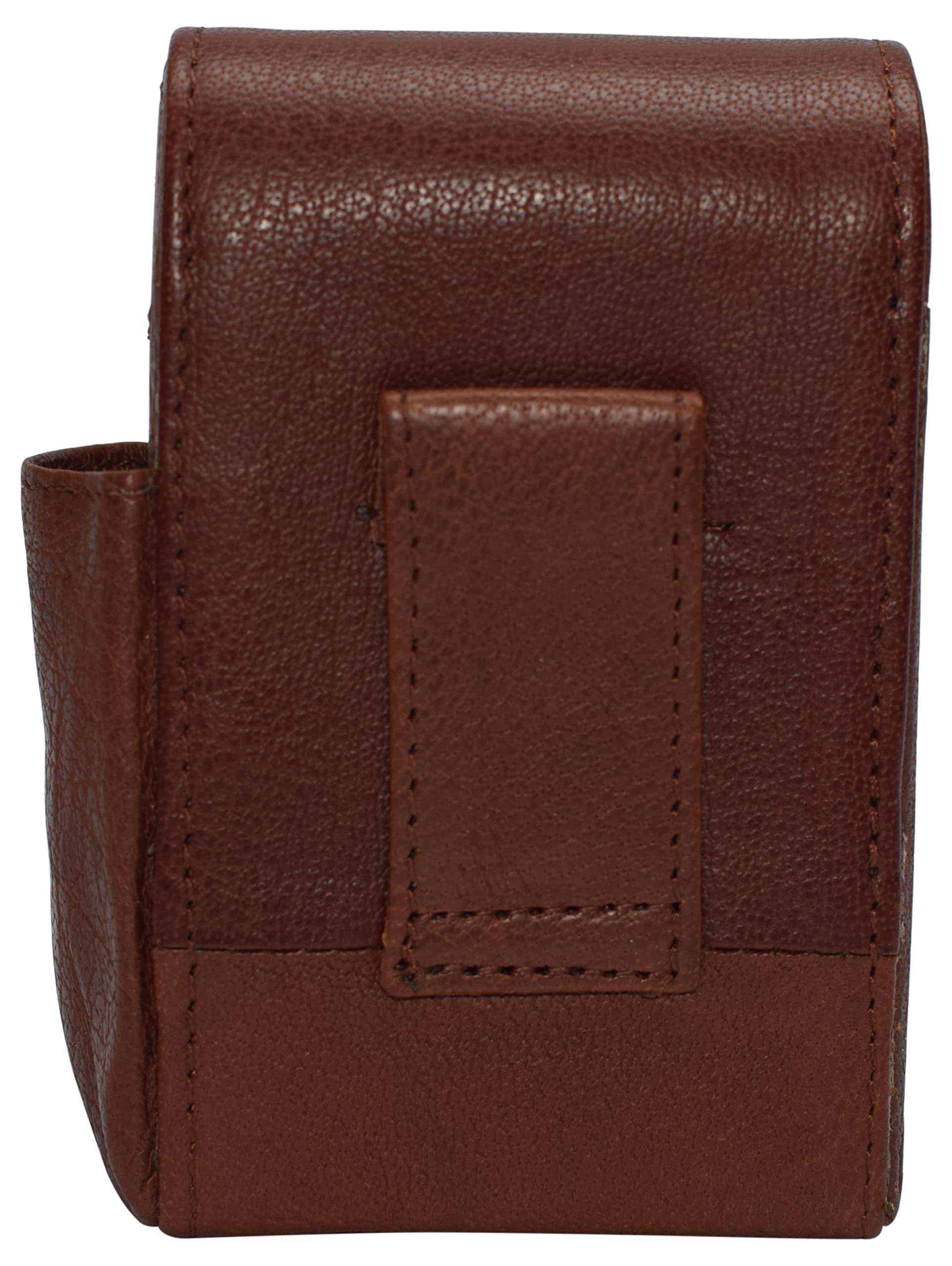 Genuine Leather Cigarette Storage Organizer - Tobacco Pouch with Lighter Holder & Logo Design (Skull Bone Pattern) - Perfect for Travel, Camping, and Outdoor Smoking Accessories
