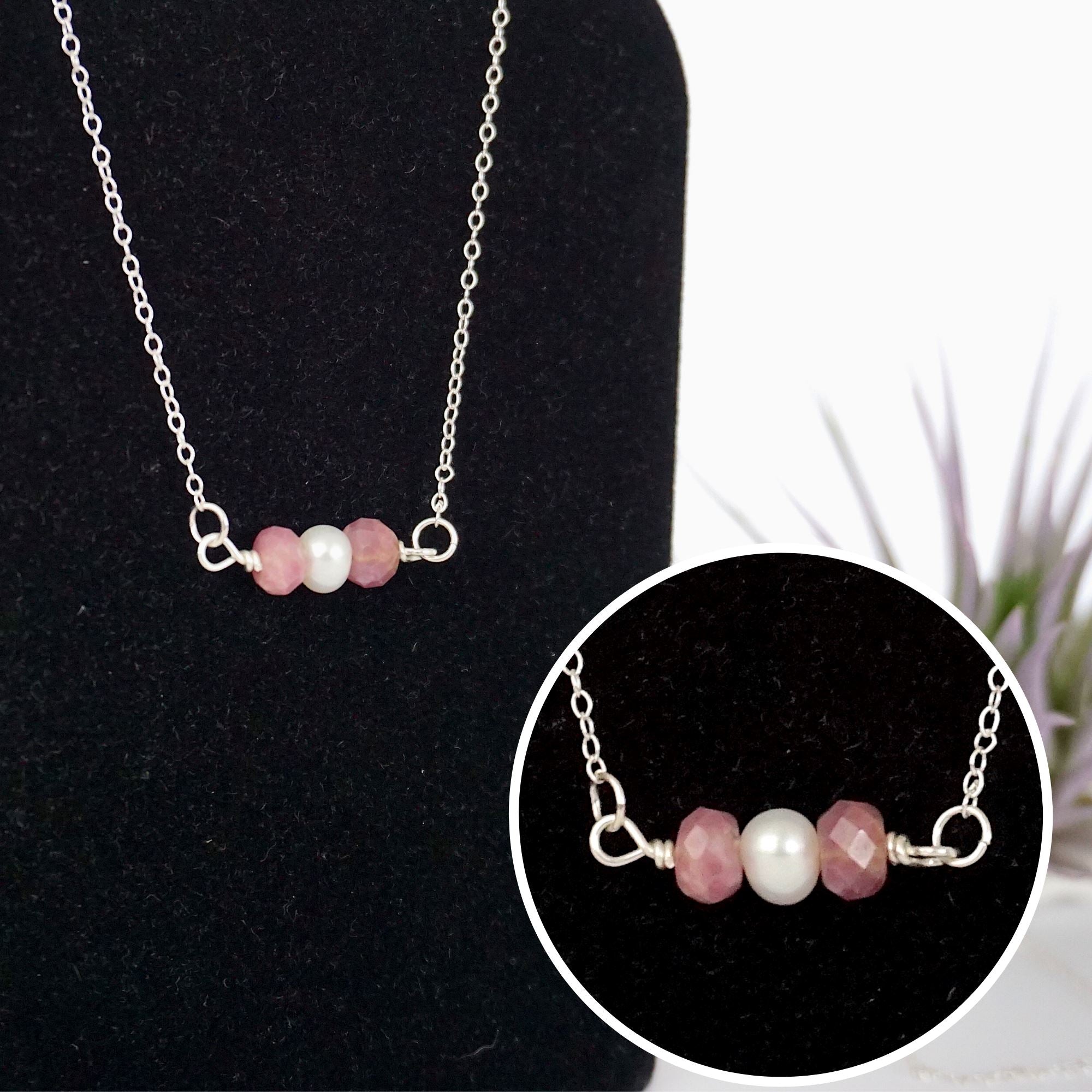 Elegant Ruby & Pearl Charm Necklace for Women - Perfect for Weddings, Parties & Special Occasions