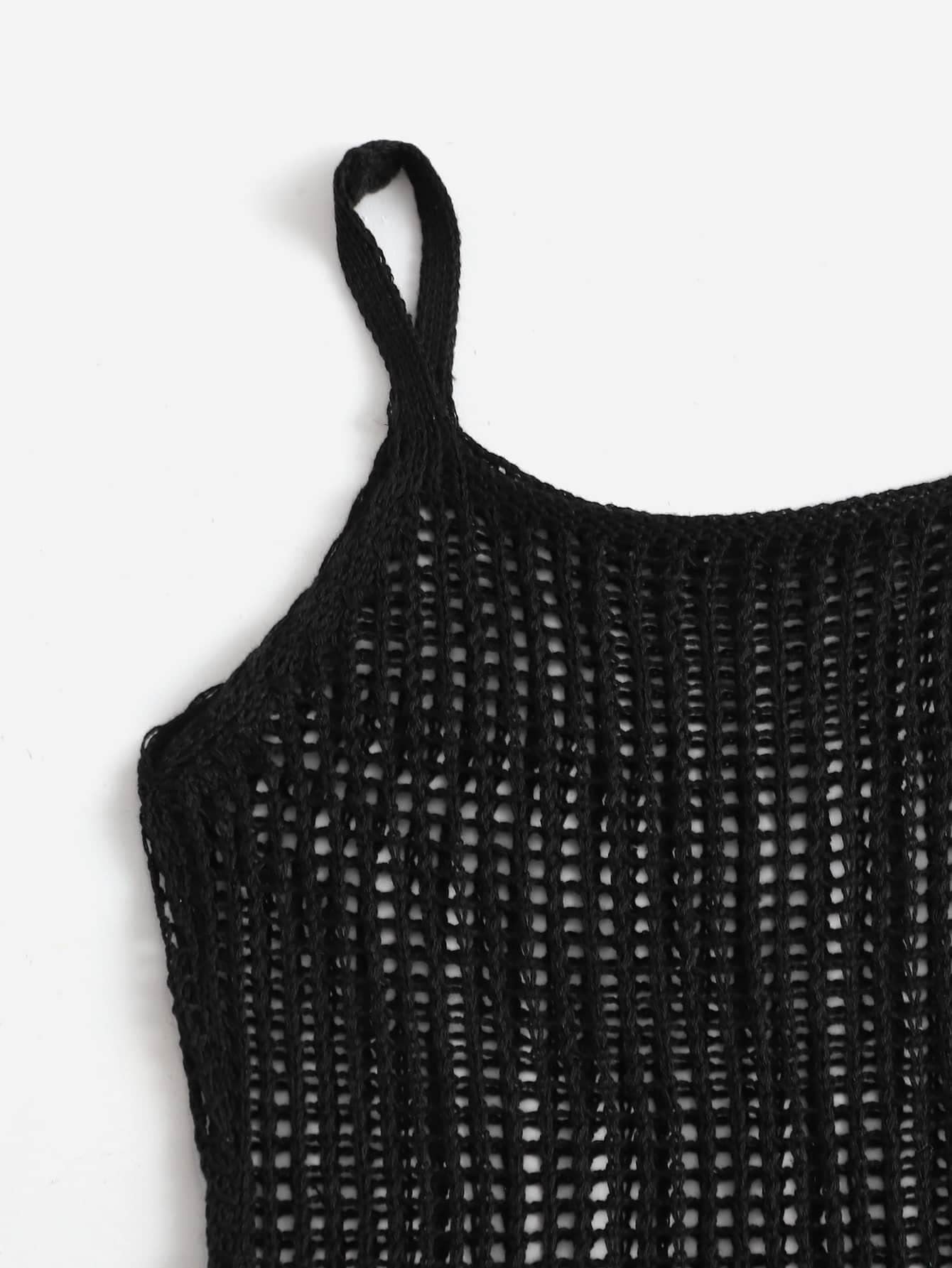 COZYEASE Girls' Crochet Cover Up Dress - Sleeveless Beach Cami Top for Summer, Swimwear Cover Up, Boho Chic Outfit for Pool Party, Vacation & Beach Day