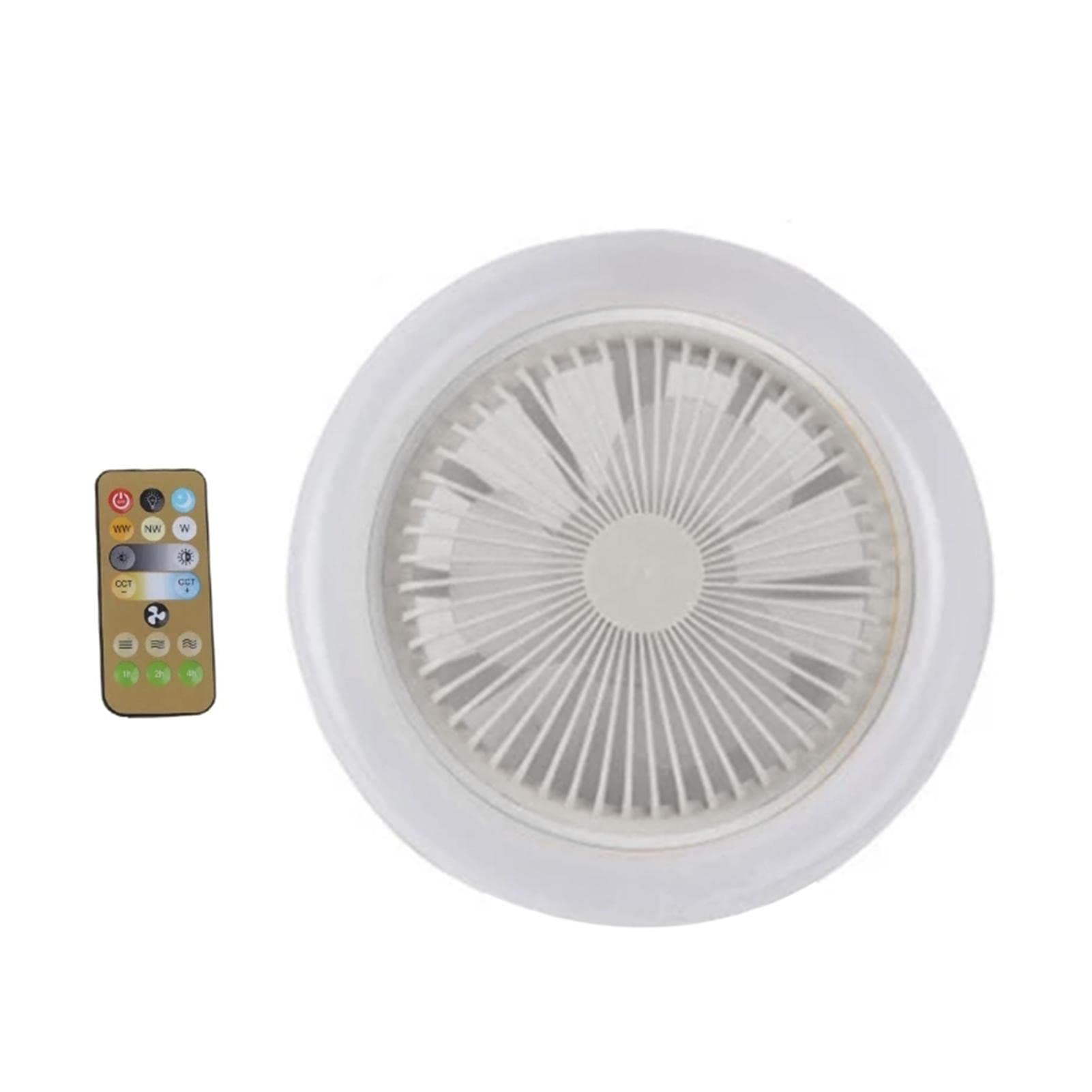 Bladeless Ceiling Fan with LED Lights & Remote Control - 3-Speed Adjustable, 3-Color Dimmable, Timer Function - Perfect for Bedroom, Living Room, and Office Spaces