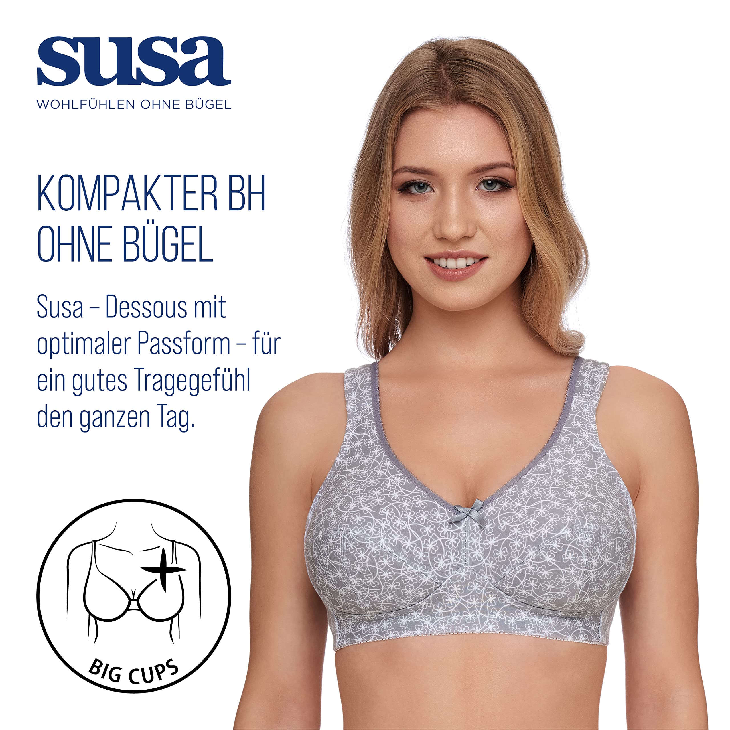 Wire-Free Comfort Cotton Bra for Women - Soft Support & Strain Relief - Perfect for Yoga, Lounge & Everyday Wear