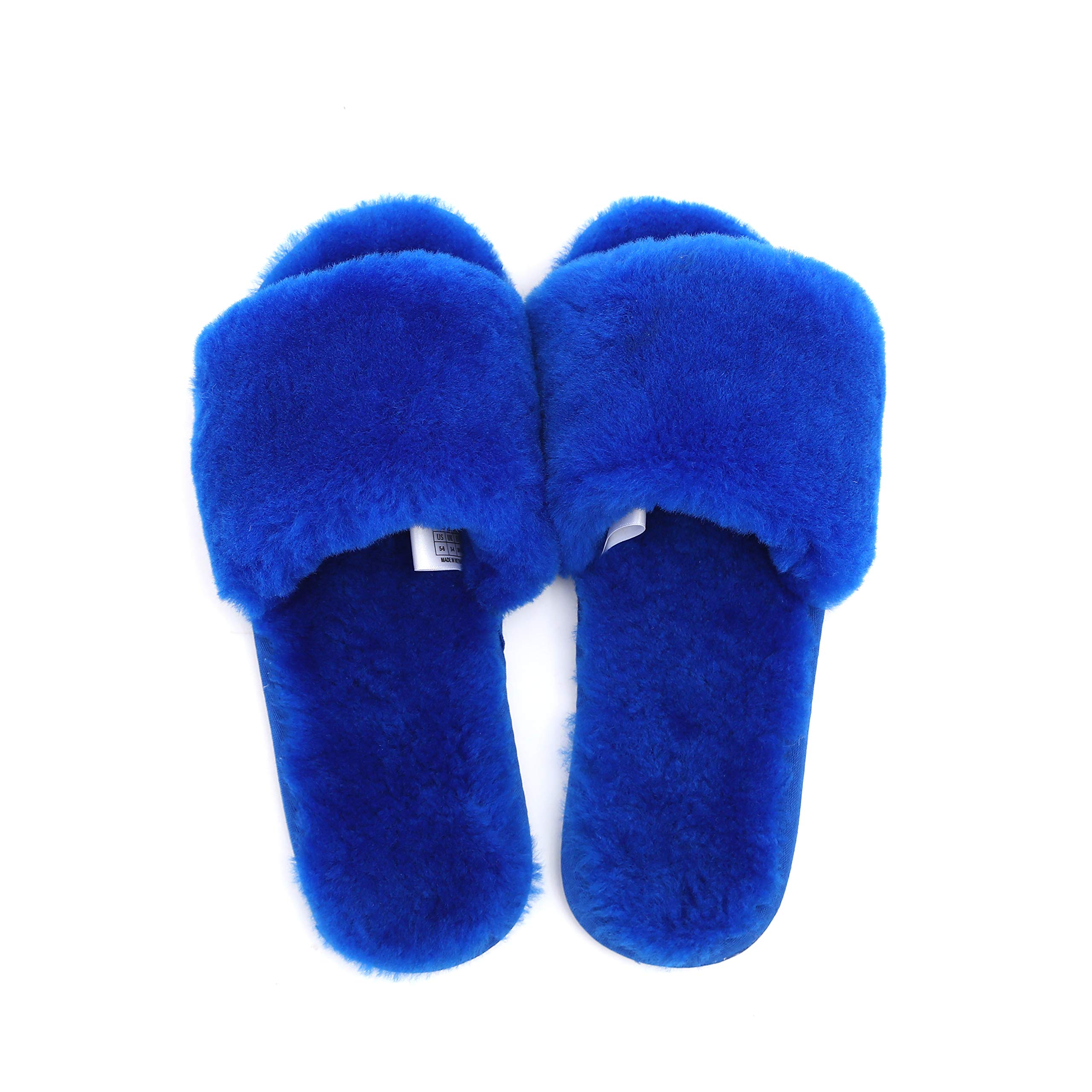 Boiled Wool Slippers for Women - Genuine Fur Open-Toe House Slippers | Luxury Comfort Indoor/Outdoor Wear | Perfect for Home, Office & Relaxation