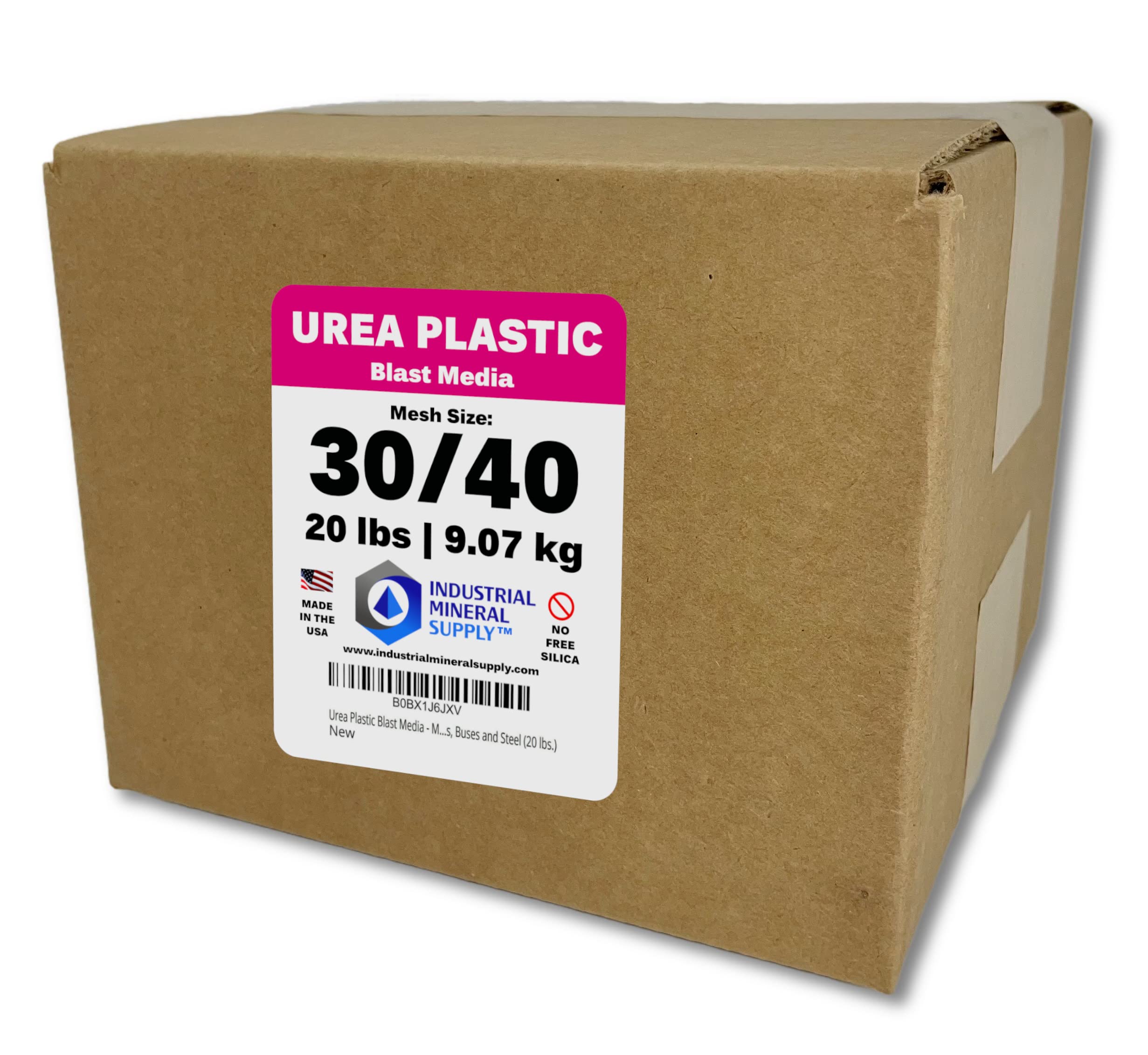 Urea Plastic Blast Media 30/40 Mesh - 20 lbs Paint Stripping & Coating Removal Abrasive for Automotive, Industrial & Metal Surfaces - Perfect for Cars, Trucks, Aircraft, Trailers, Steel Structures & Heavy Equipment Cleaning