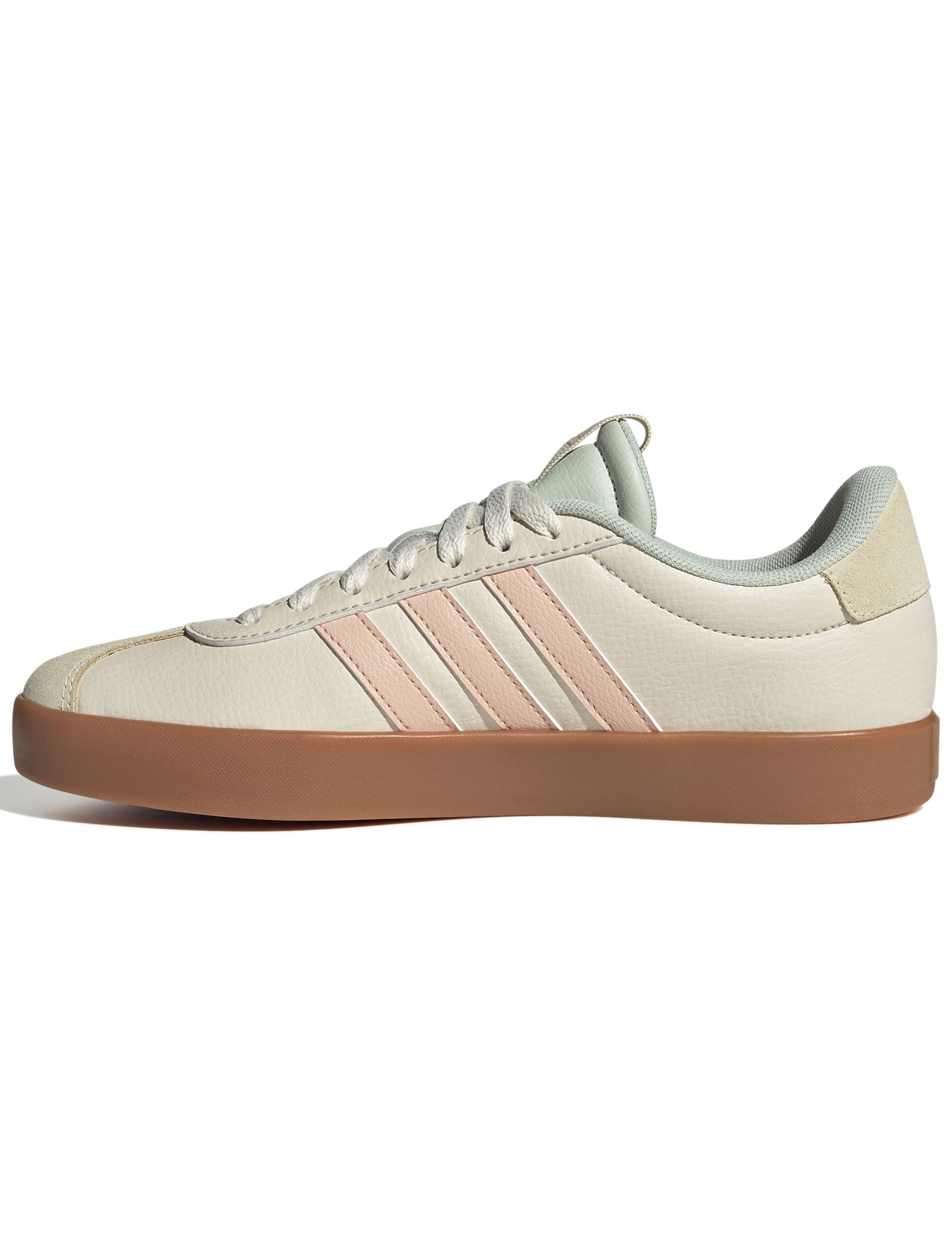 VL Court 3.0 Women's Tennis Shoes - Wonder White/Powder Coral/Linen Green | Lightweight Comfortable Sneakers for Running, Gym Workouts & Casual Wear