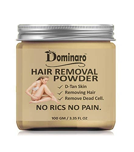 Dominaro 100% Pure Hair Removal Powder - 3 in 1 Formula for Skin Brightening, Hair Removal & Exfoliation (100g) | Gentle Depilatory for Smooth Skin | Ideal for Face, Arms, Legs & Bikini Area