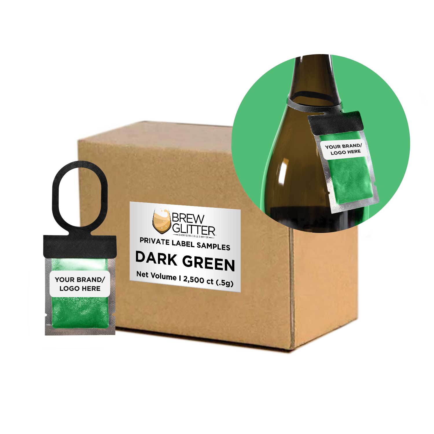 Dark Green Brew Glitter® Necker - Premium Private Label Scarf for Beer Lovers - Perfect for Brewery Visits, Beer Festivals & Outdoor Adventures