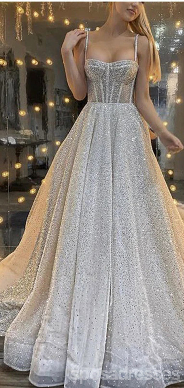 Elegant A-Line Spaghetti Straps Long Prom Dresses for Women - Formal Evening Gown for Homecoming, Wedding, and Special Occasions