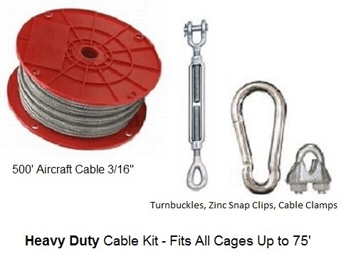 EXCURSIONS Heavy Duty Baseball Batting Cage Cable Suspension Kit for Indoor & Outdoor Use - Perfect for Backyard Practice, Training Facilities & Sports Clubs