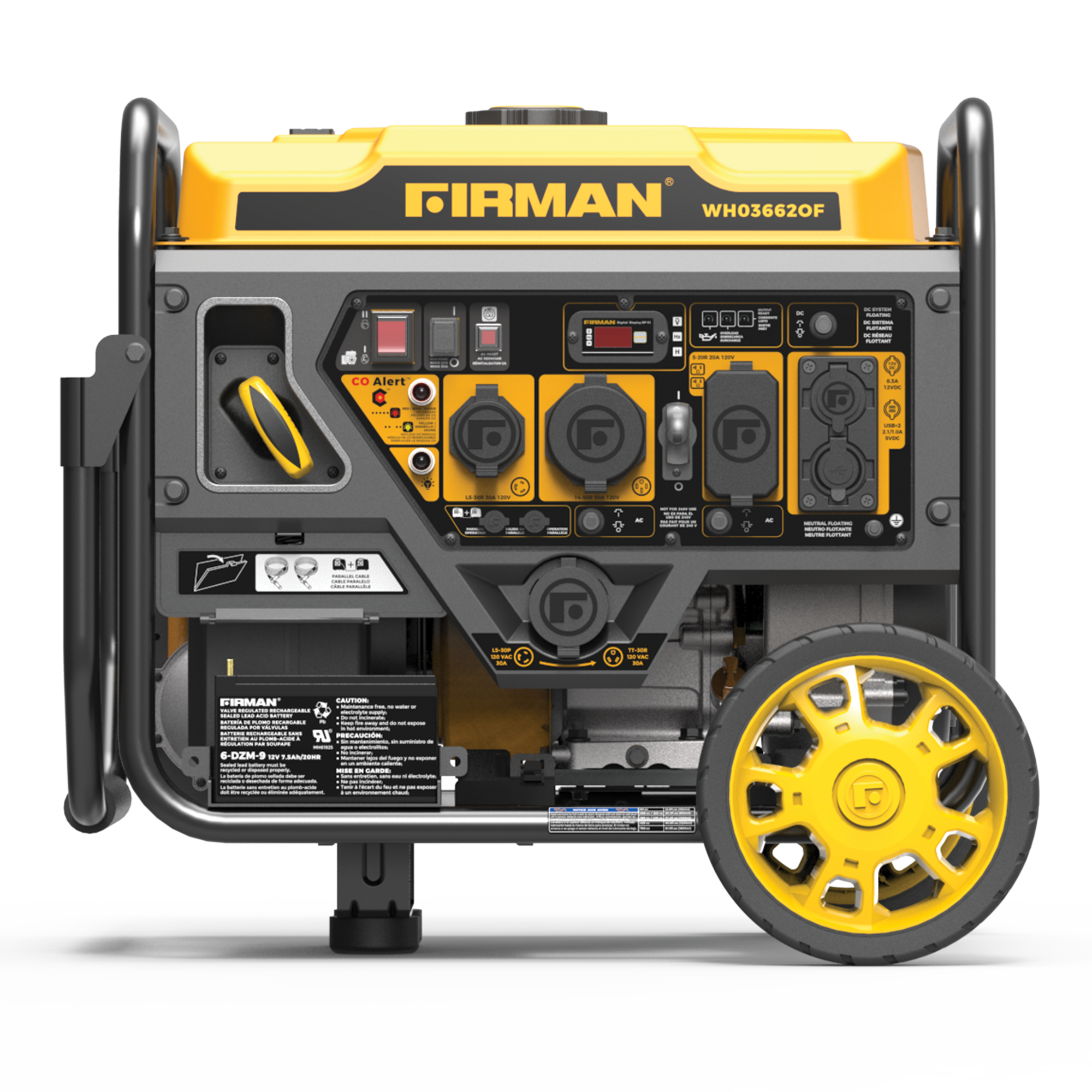 Dual Fuel Open Frame Inverter Generator 4500W with Electric Start & CO Alert - Perfect for Camping, RV Trips, and Emergency Power Backup