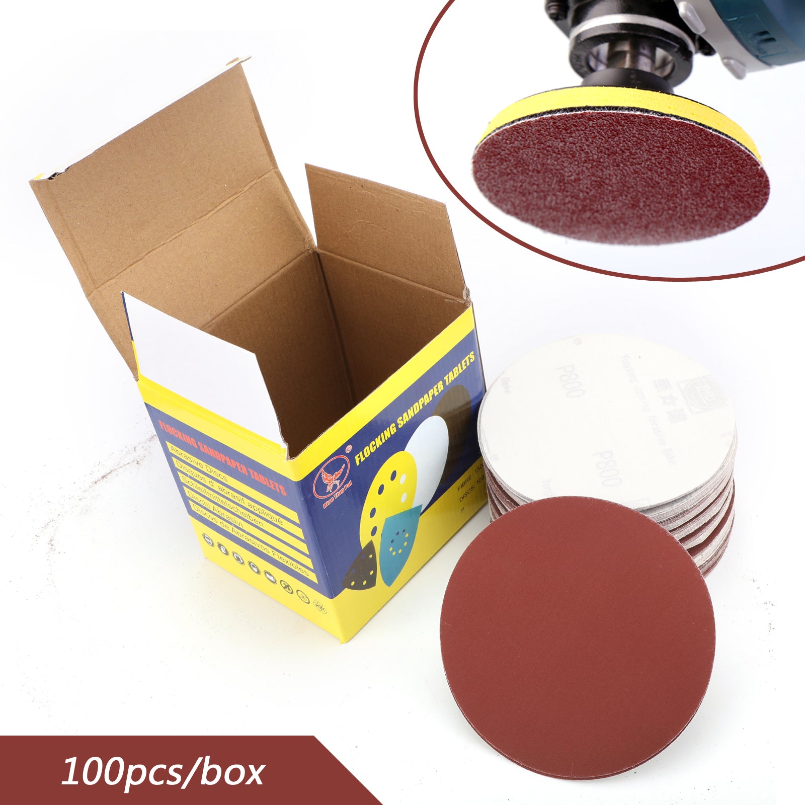 100PCS 6-Inch Hook & Loop Sanding Discs, 40-2000 Grit Sandpaper Sheets for Woodworking, Metal Polishing & Automotive Sanding - Multi-Purpose Abrasive Discs for Orbital Sanders
