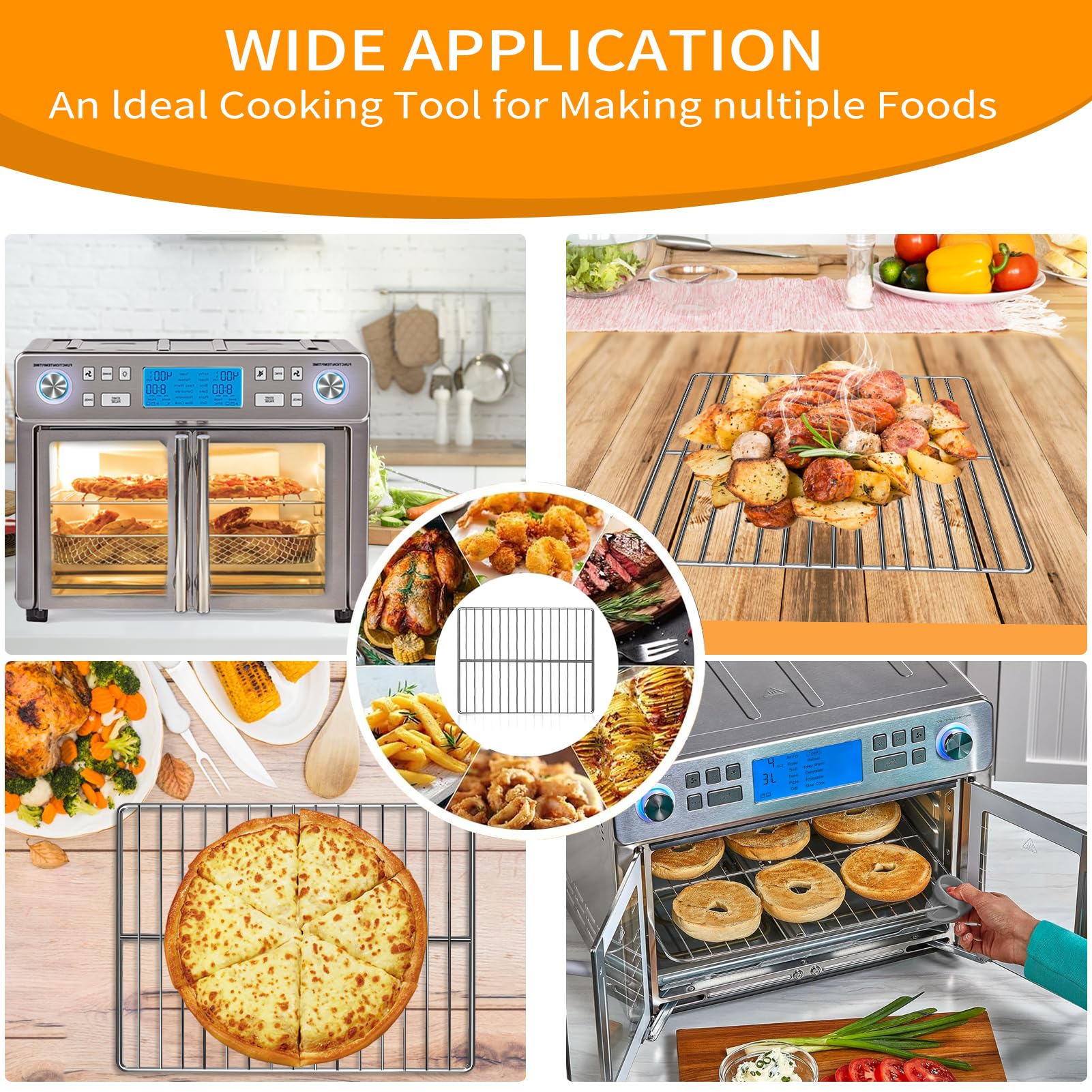 Stainless Steel Air Fryer Wire Rack for Emeril Lagasse 360 Dual Zone 25QT Air Fryer Oven - 14