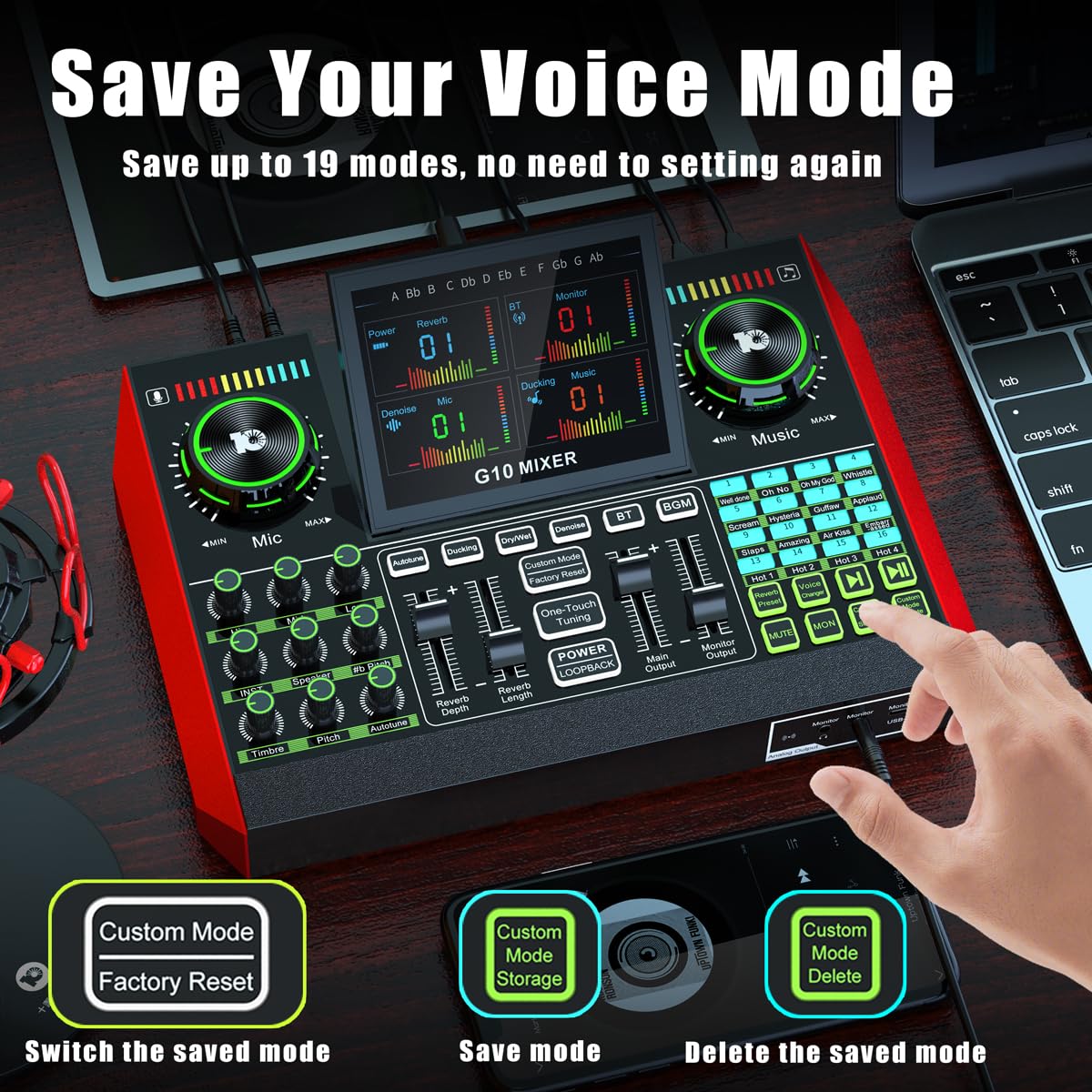 Professional Podcast Equipment Bundle - P18 Condenser Microphone & G10 Audio Interface with Live Sound Card, Voice Changer & Mixer for PC Recording, Gaming, Live Streaming (G10-P18) | Perfect for Home Studios, Twitch Streamers & YouTube Content Creators