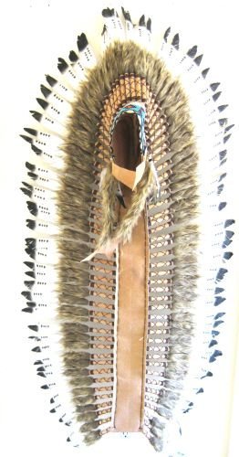 OMA Indian Inspired Headdress - Native American Style Feather Headdress Warrior Bonnet - XL Size for Cosplay, Halloween Costume, Festival Accessories, and Cultural Events