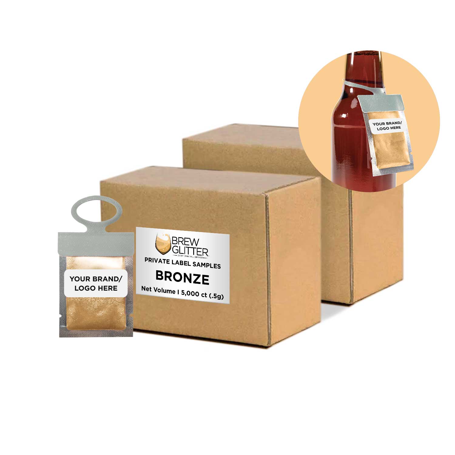 Bronze Brew Glitter® Necker Scarf - Premium Private Label Fashion Accessory for Women | Perfect for Parties, Weddings & Everyday Style
