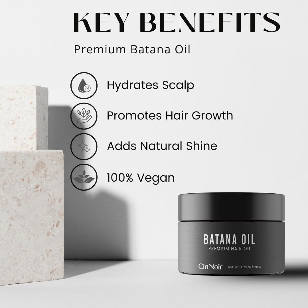 Premium 100% Organic Batana Oil for Hair Growth & Strength - Dr. Sebi Approved, 4.23 oz - Sourced from Honduras - Promotes Thicker, Healthier Hair - Perfect for Dry Scalp, Hair Repair & Natural Hair Care