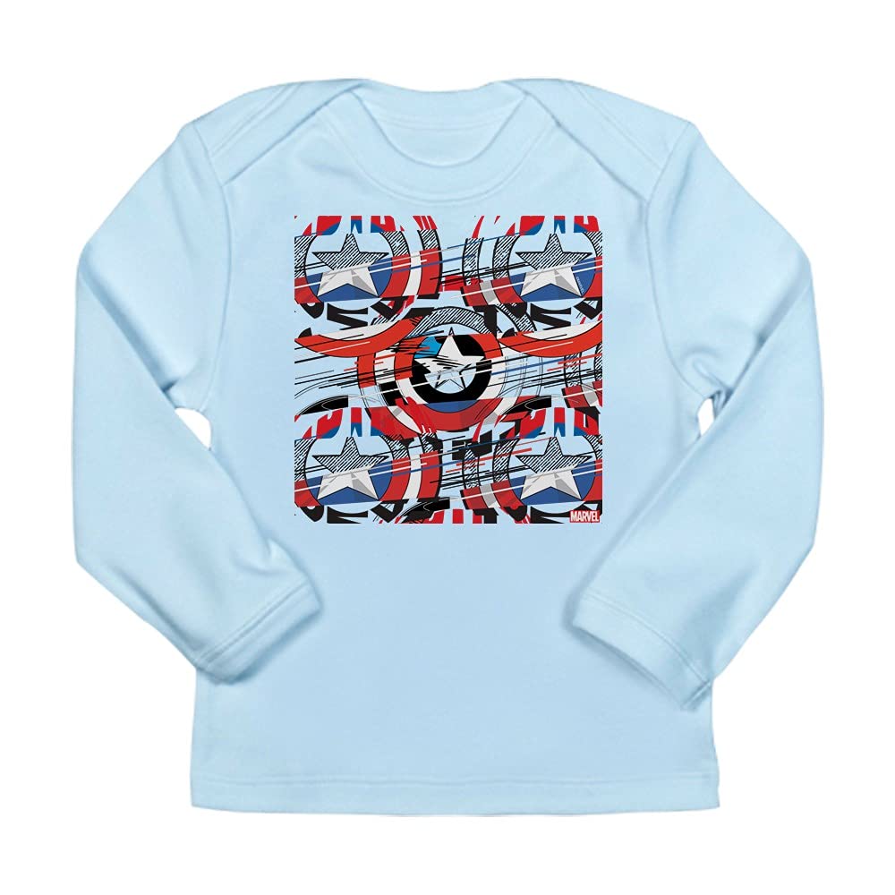 Captain America Shield Long Sleeve Infant T-Shirt - Marvel Superhero Baby Clothes for Boys & Girls | Perfect for Cosplay, Birthday Parties & Superhero Themed Events